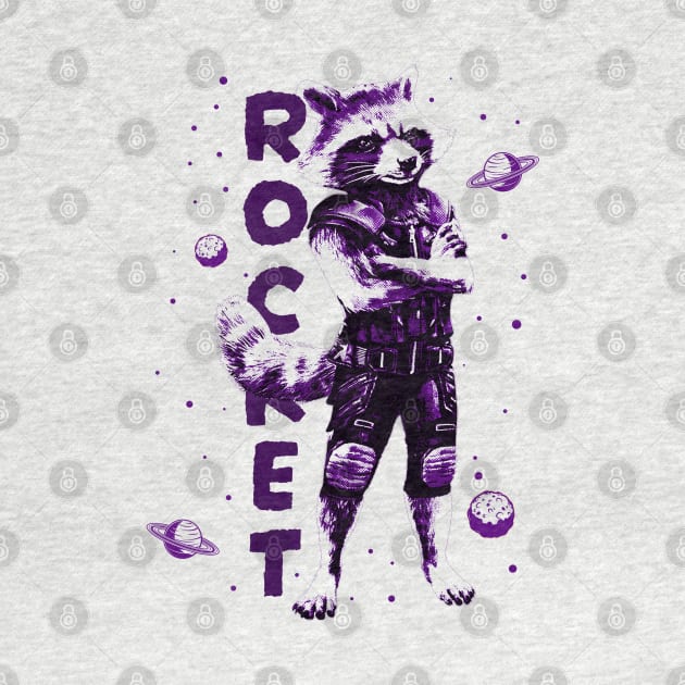 raccoon Rock - space retro element by HANASUISI